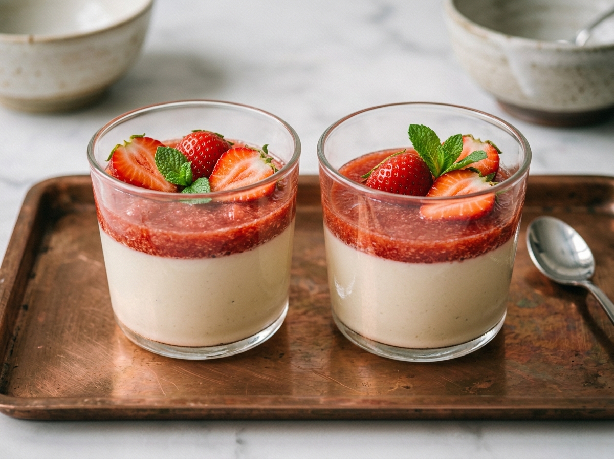 Erdbeer-Panna-Cotta im Glas – Dessert