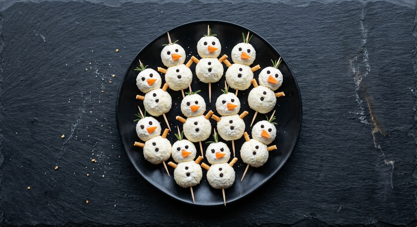 Schneemann-Käsehäppchen – Snack