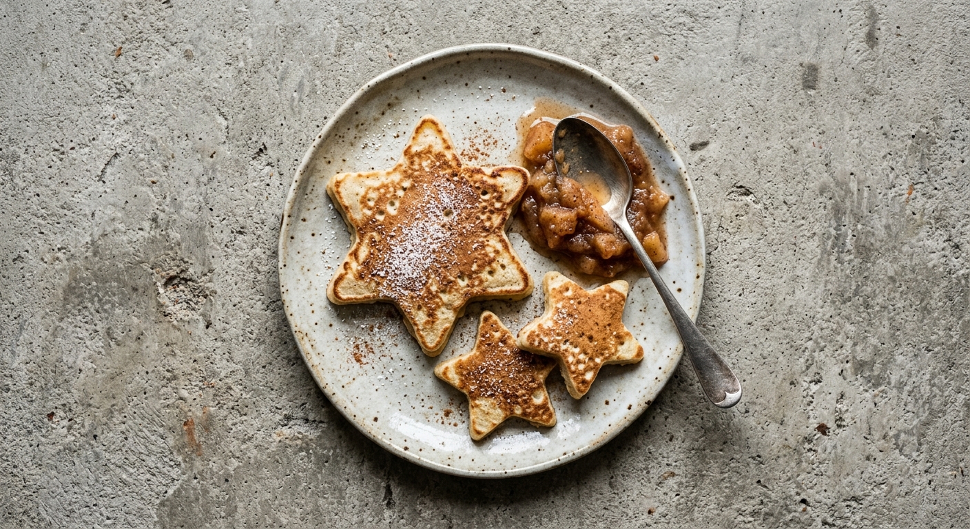 Sternchen-Pfannkuchen mit Apfelmus – Hauptgang